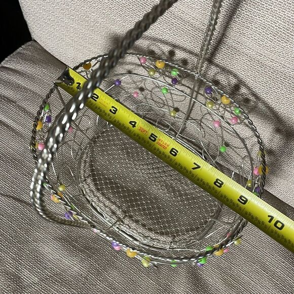 Metal Basket w/Multicolored Beads and Swirl Designs (Perfect for Easter) - Picture 14 of 15